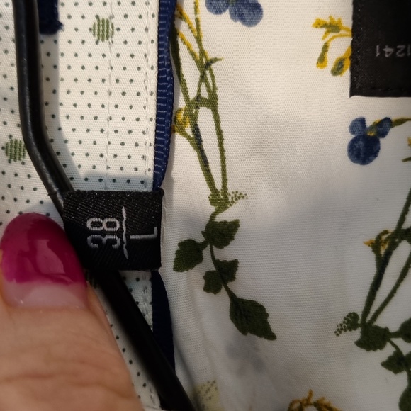 Le 31 Simons | Wildflower Bouquet Print Whitw Button Up Dress Shirt - Picture 4 of 6